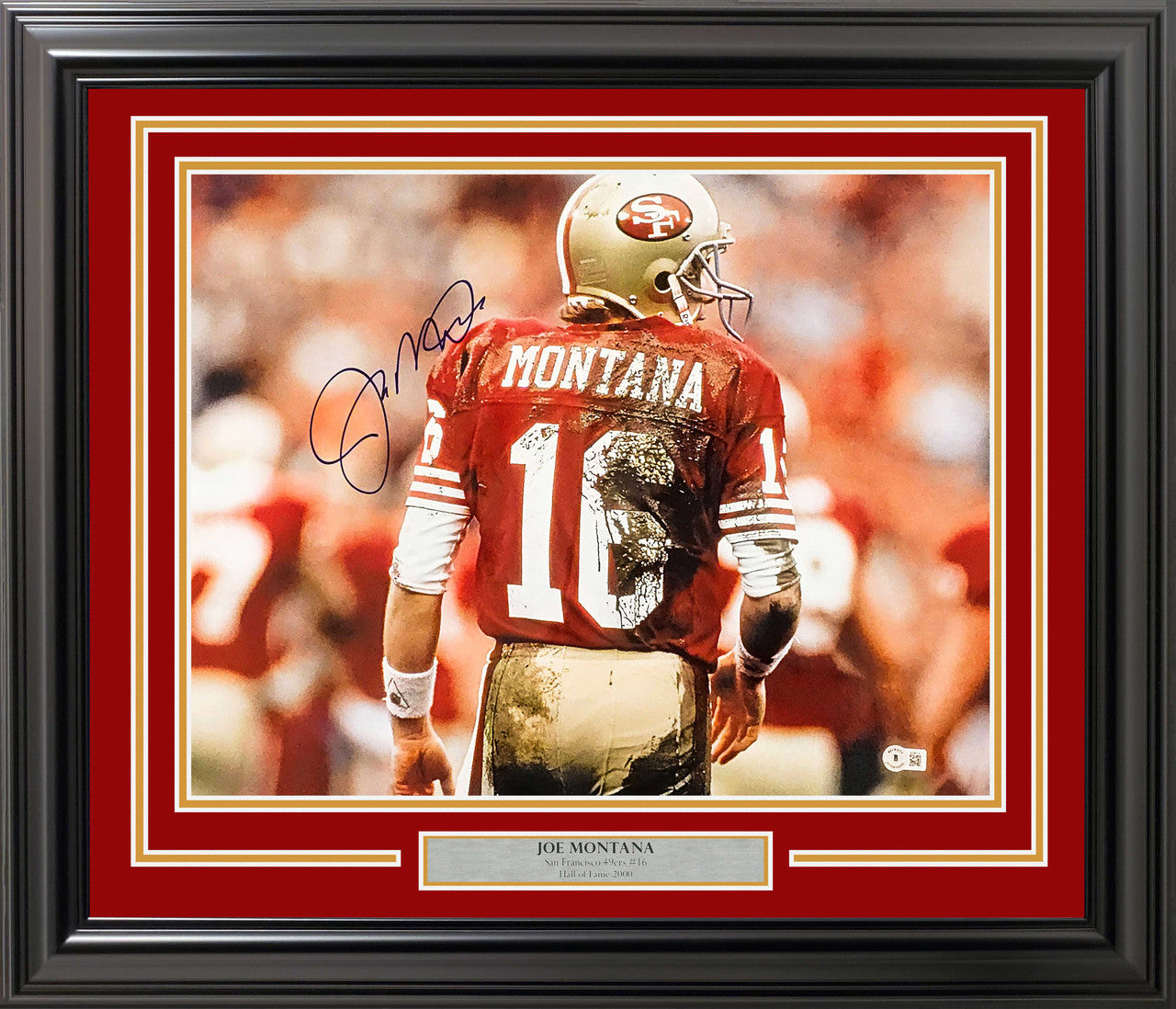 Joe Montana Signed Framed 16x20 49ers Photo – Beckett BAS QR COA