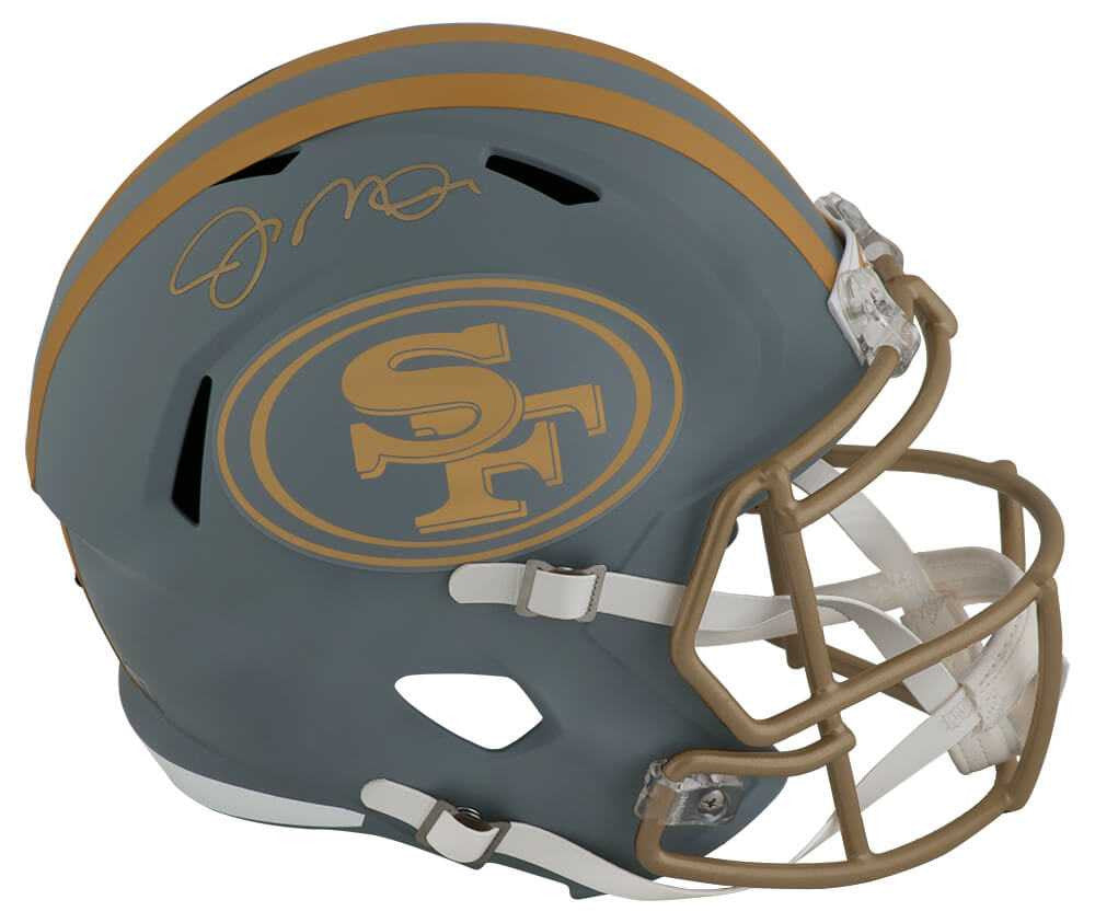 Joe Montana Signed San Francisco 49ers SLATE Riddell Full Size Speed Replica Helmet - Fanatics