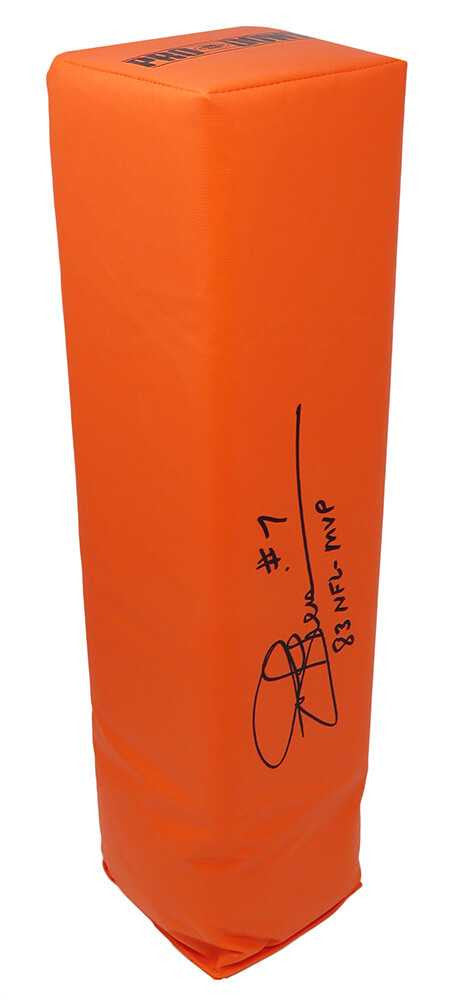 Joe Theismann Signed Orange Endzone Football Pylon w/83 NFL MVP - Schwartz Authenticated