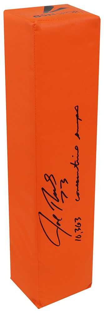 Joe Thomas Signed BSN Orange Endzone Pylon w/10,363 Consecutive Snaps - Schwartz Authenticated