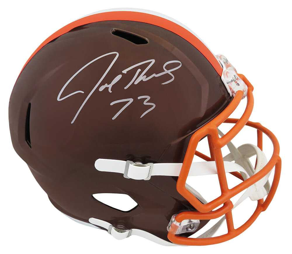 Joe Thomas Signed Cleveland Browns FLASH Riddell Full Size Speed Helmet - Schwartz Authentic