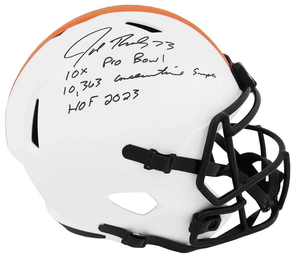 Joe Thomas Signed Cleveland Browns Lunar Eclipse Riddell Full Size Speed Helmet w/10x Pro Bowl, 10363 Consecutive Snaps, HOF'23 - Schwartz Authenticated