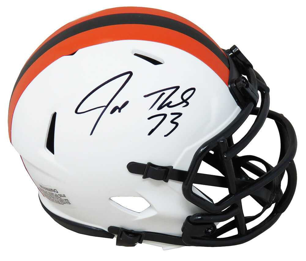 Joe Thomas Signed Cleveland Browns Lunar Eclipse White Matte Riddell Speed Mini Helmet - Schwartz Authentic