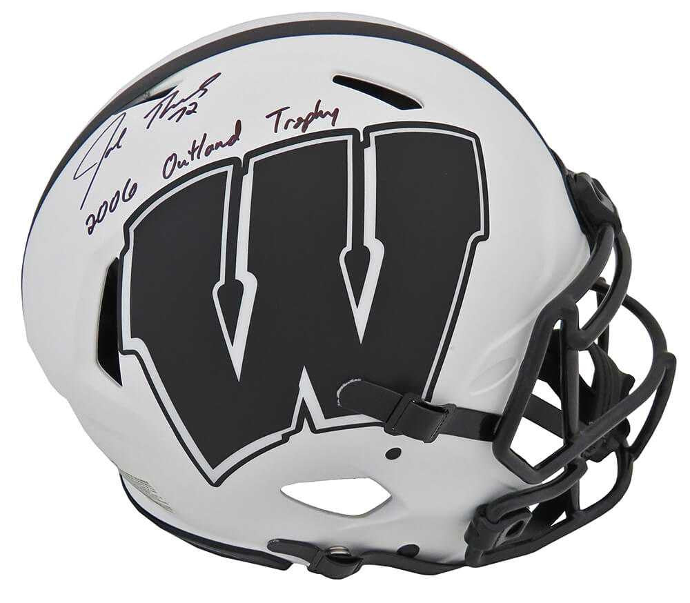 Joe Thomas Signed Wisconsin Badgers Lunar Eclipse Authentic Proline Helmet “2006 Outland Trophy” – Schwartz COA