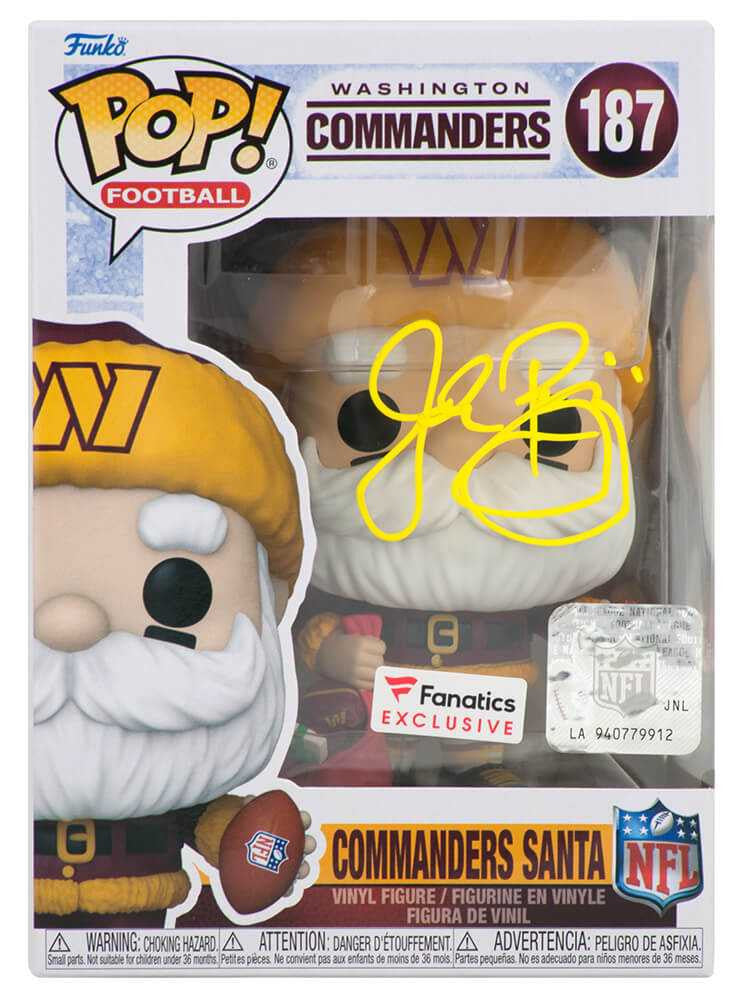 John Riggins Signed Washington Commanders 'SANTA' Funko Pop Doll #187 - Schwartz Authenticated