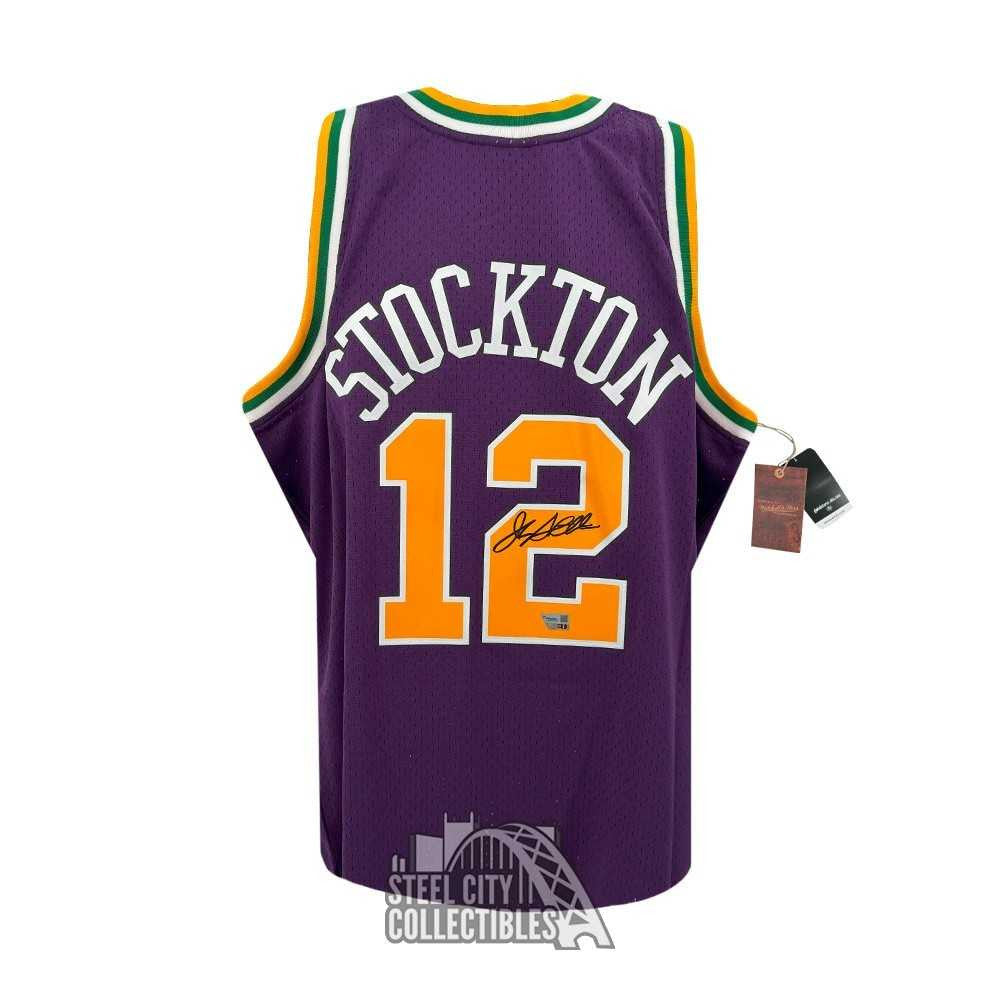 John Stockton Autographed Utah Purple Mitchell & Ness Basketball Jersey - Fanatics (XL)