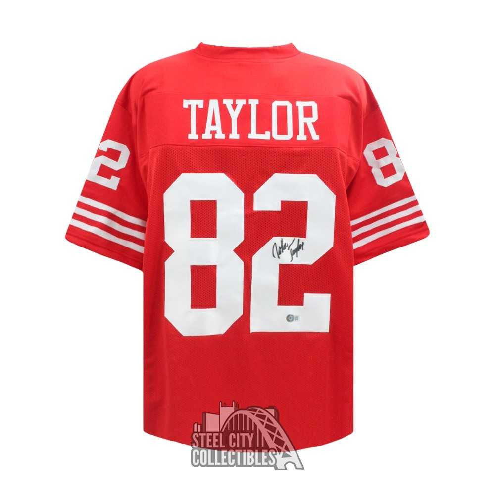 John Taylor Autographed San Francisco Custom Red Football Jersey - BAS (#2 Signed)