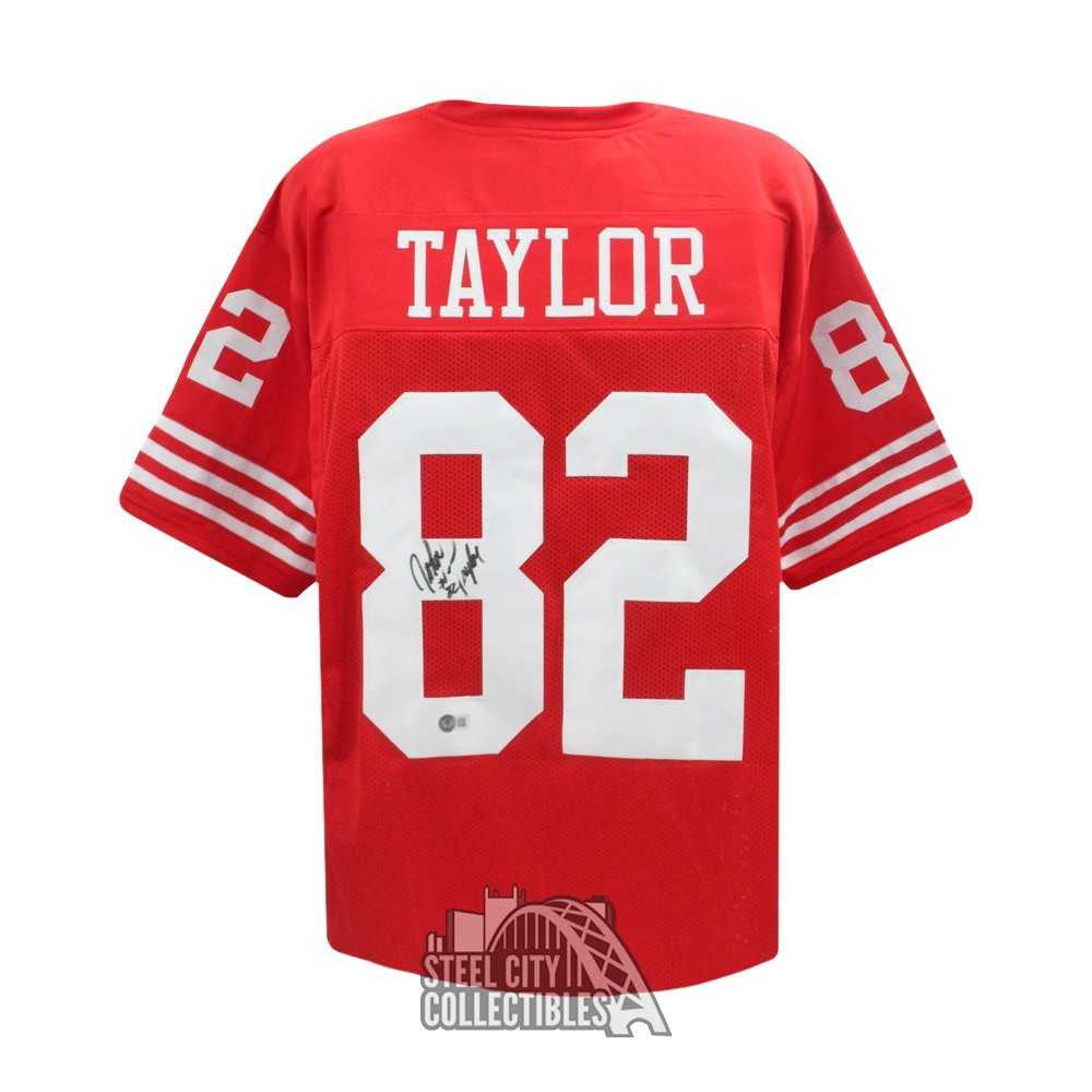 John Taylor Autographed San Francisco Custom Red Football Jersey - BAS (#8 Signed)
