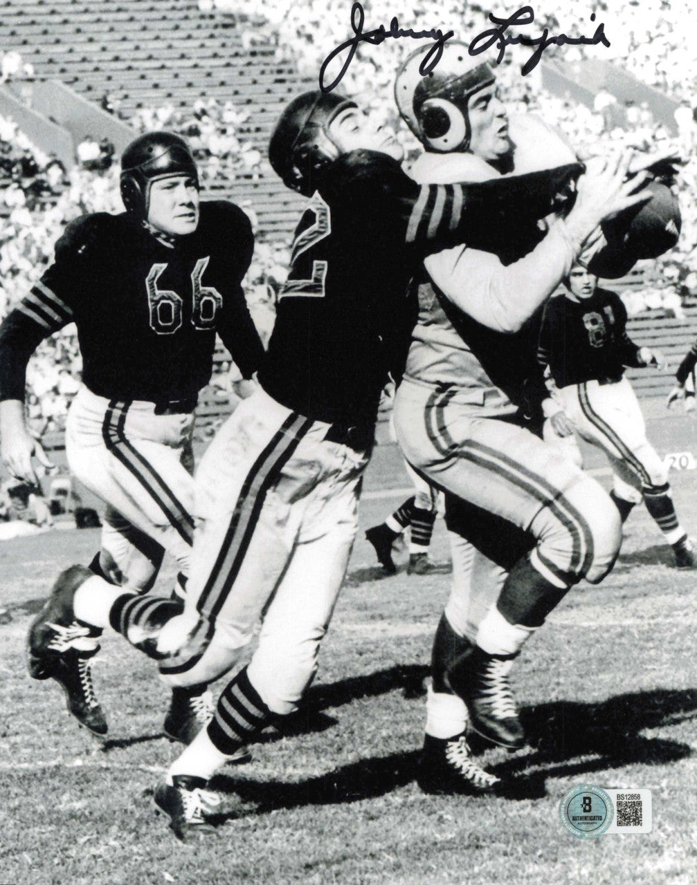 Johnny Lujack Autographed 8x10 Photo Notre Dame Fighting Irish Beckett BAS QR #BS12858