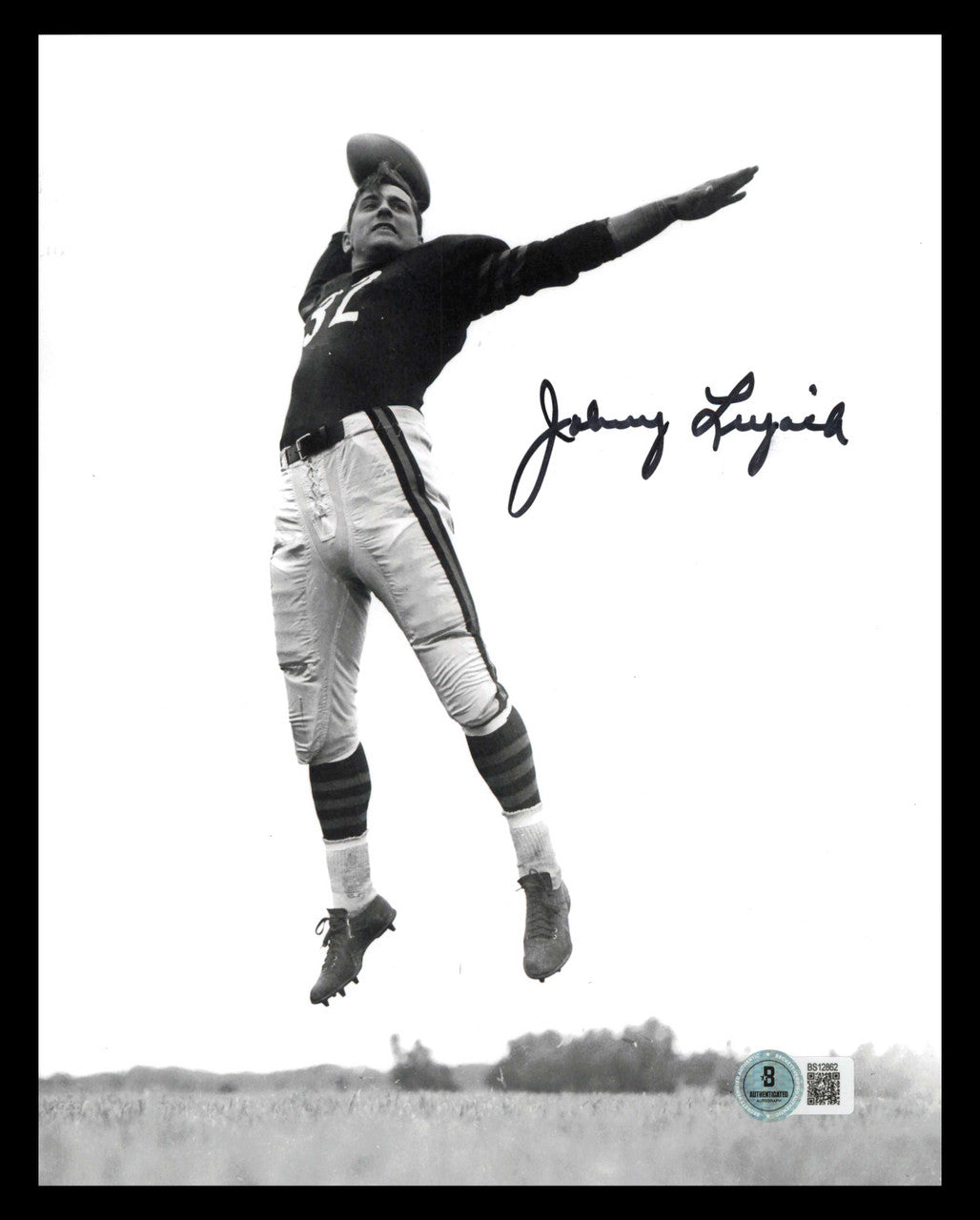 Johnny Lujack Autographed 8x10 Photo Notre Dame Fighting Irish Beckett BAS QR #BS12862