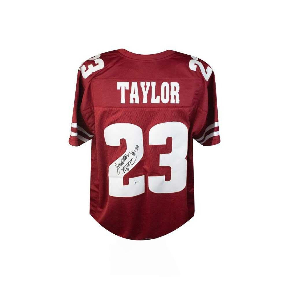 Jonathan Taylor Autographed Wisconsin Badgers Custom Football Jersey - BAS COA (Full Name)