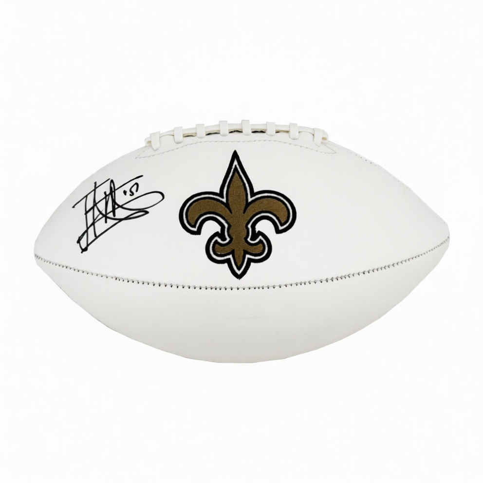 Jonathan Vilma Autographed New Orleans Saints White Logo Football - JSA