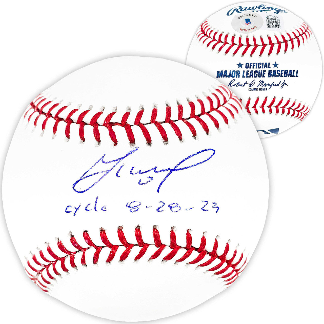 Jose Altuve Autographed Official MLB Baseball Houston Astros "Cycle 8-28-23" Beckett BAS Witness