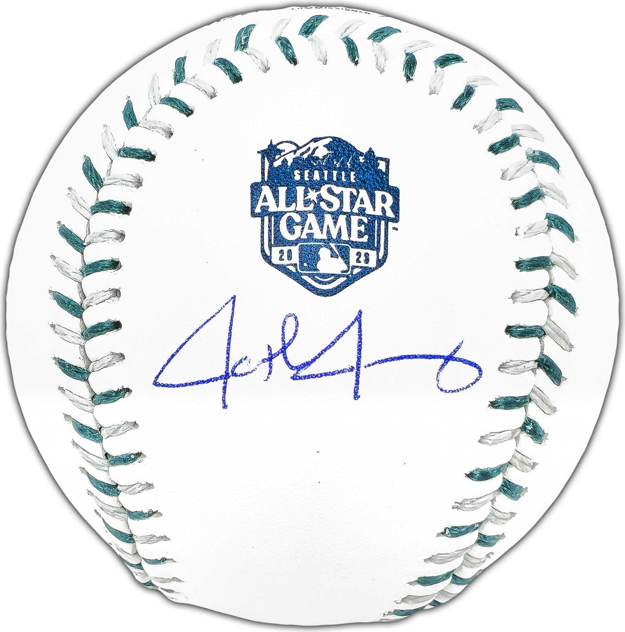 Josh Jung Autographed Official 2023 All Star Game Logo Game Baseball Texas Rangers Beckett BAS Witness Stock #224412