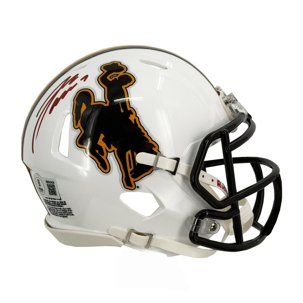 Josh Allen Signed Wyoming Cowboys Speed Mini Football Helmet - BAS