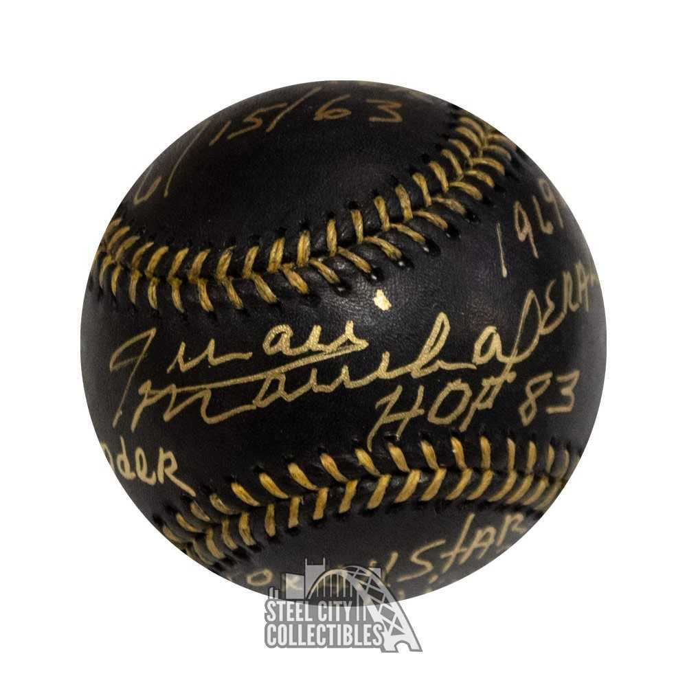 Juan Marichal Autographed Black Official MLB Baseball - PSA/DNA (8 Inscriptions)