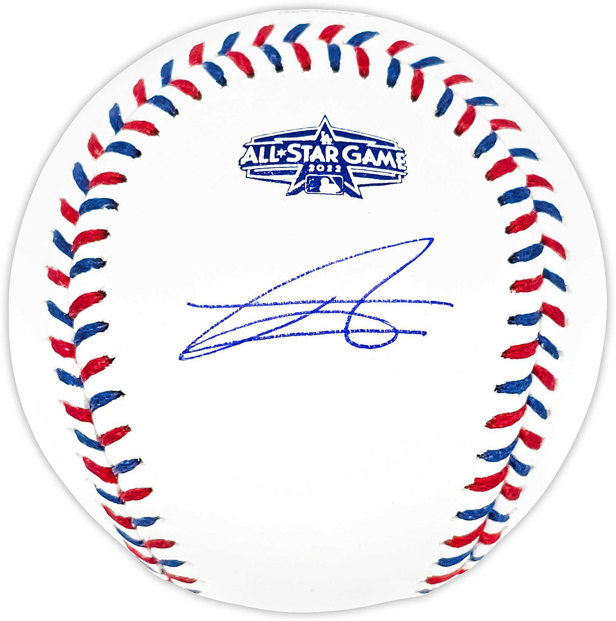 Julio Rodriguez Autographed Official 2022 All Star Game Logo MLB Game Baseball Seattle Mariners Beckett BAS QR