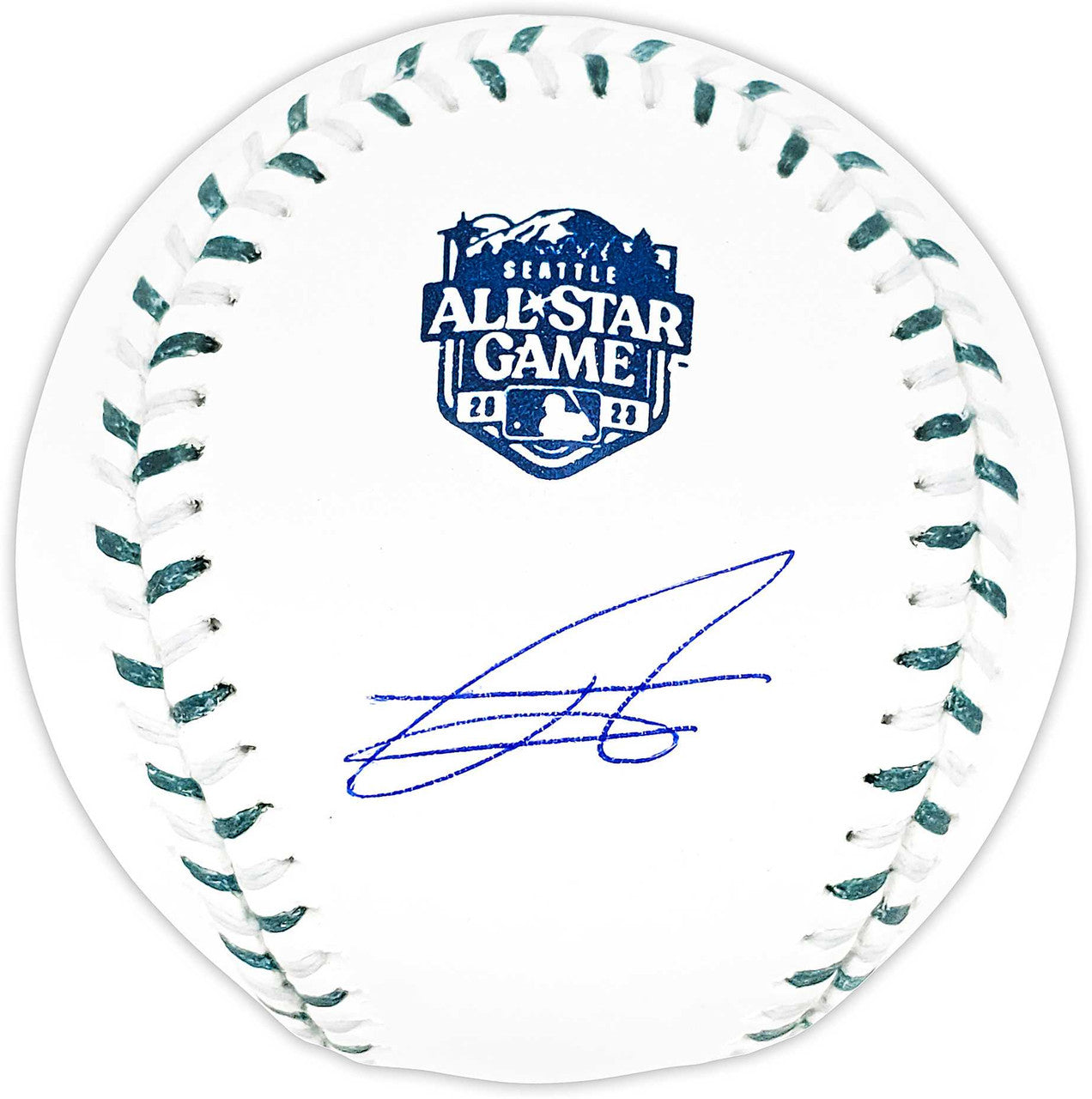 Julio Rodriguez Autographed Official 2023 All Star Game Logo MLB Game Baseball Seattle Mariners Beckett BAS QR