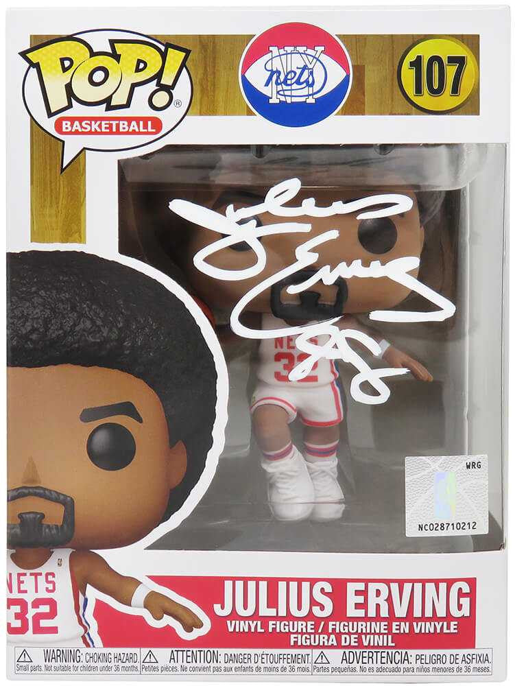 Julius 'Dr J' Erving Signed New York Nets NBA Funko Pop Doll #107 - Schwartz Authenticated