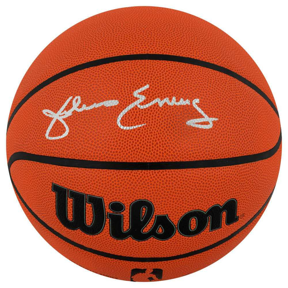 Julius Erving Signed Wilson Indoor/Outdoor NBA Basketball - Schwartz Authenticated