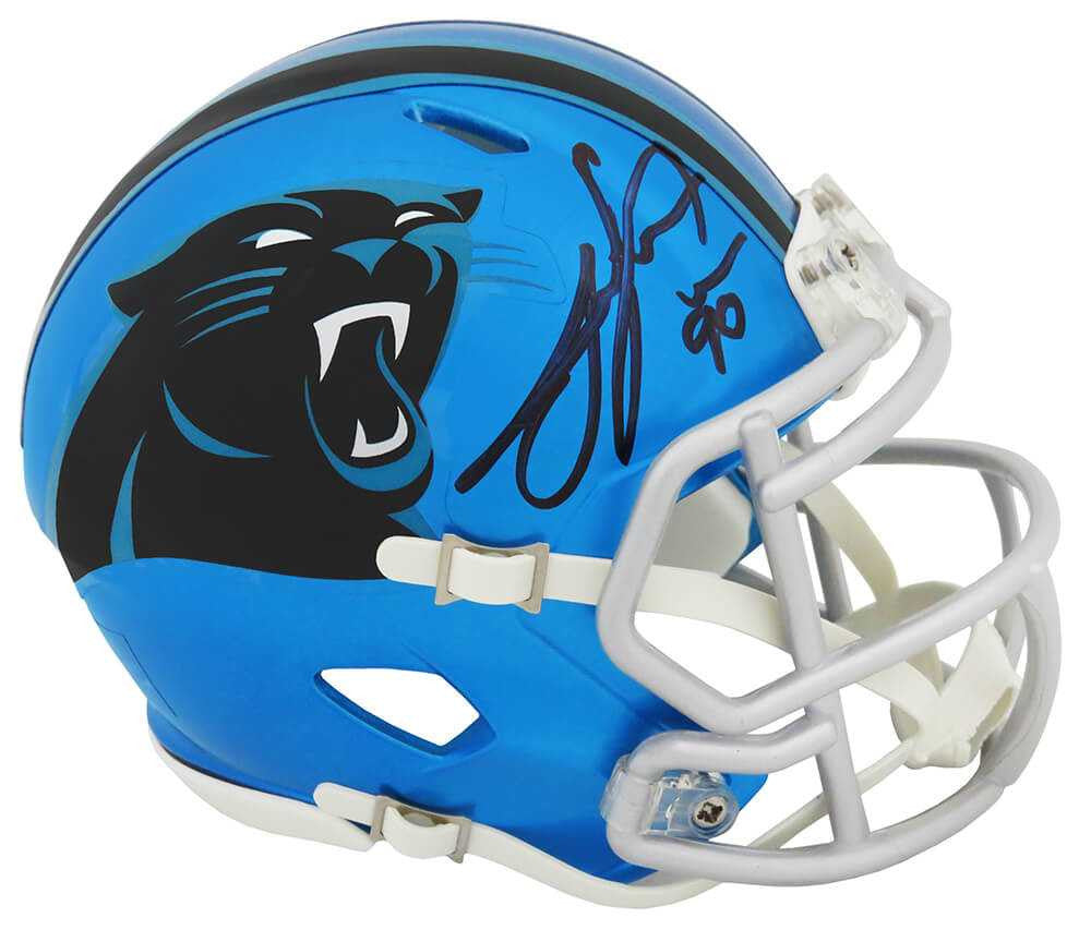 Julius Peppers Signed Carolina Panthers FLASH Riddell Speed Mini Helmet - Schwartz Authenticated