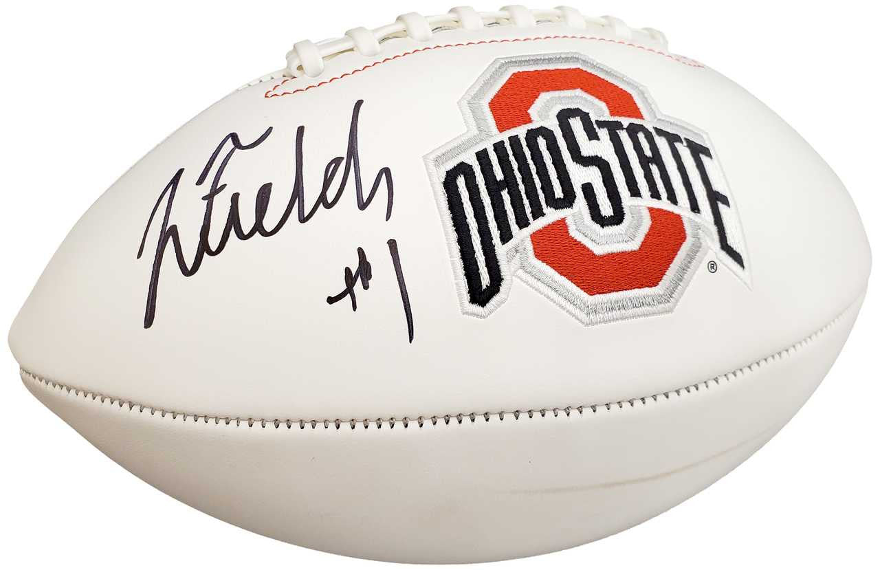 Justin Fields Signed Ohio State Buckeyes White Logo Football – Beckett BAS