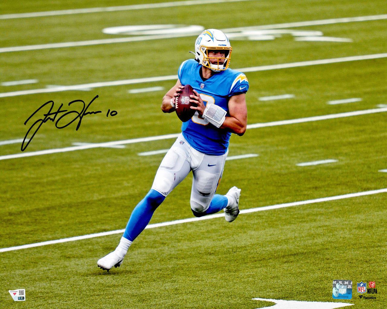 Justin Herbert Autographed 16x20 Photo Los Angeles Chargers Fanatics Holo