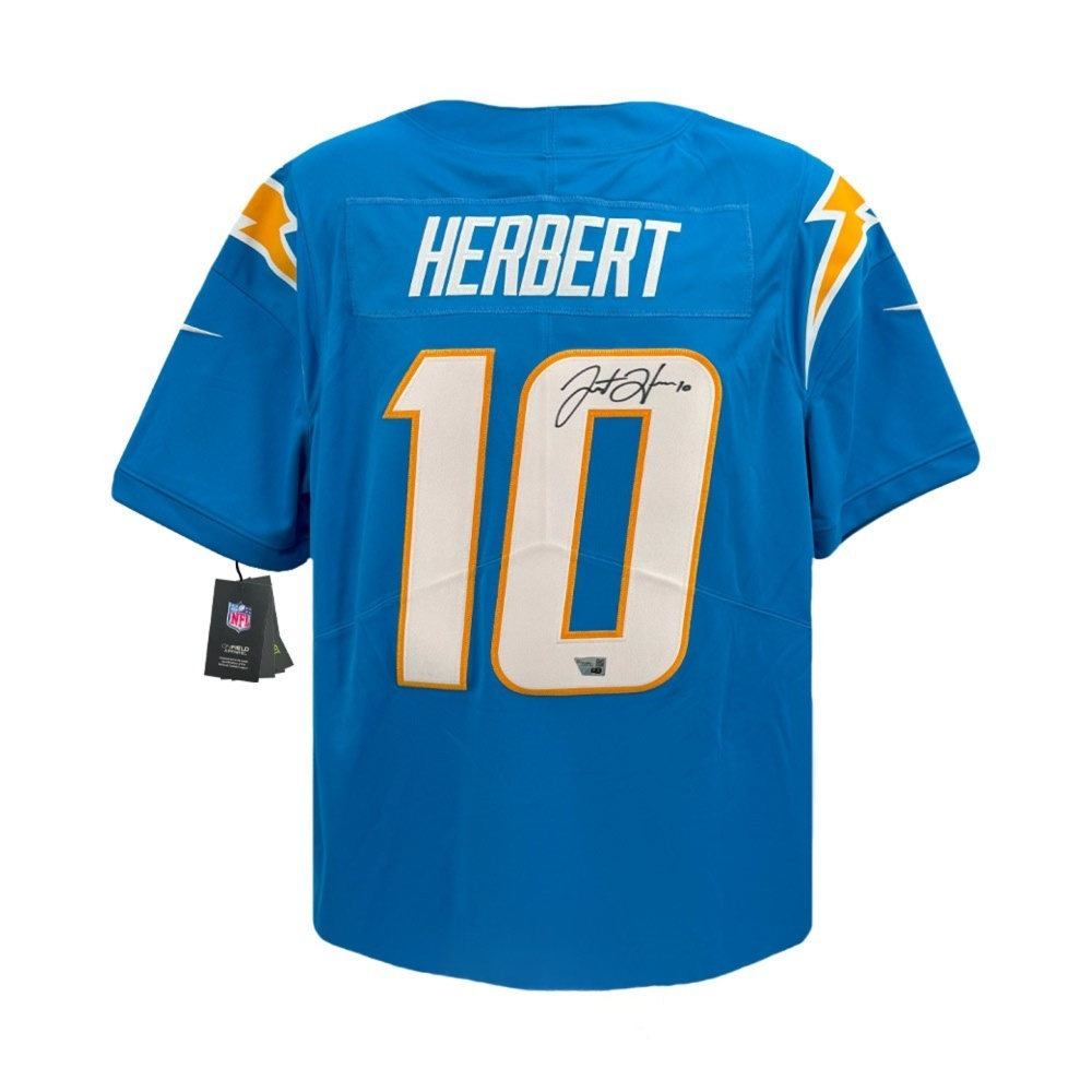 Justin Herbert Autographed Los Angeles Chargers Nike Blue Jersey - Fanatics