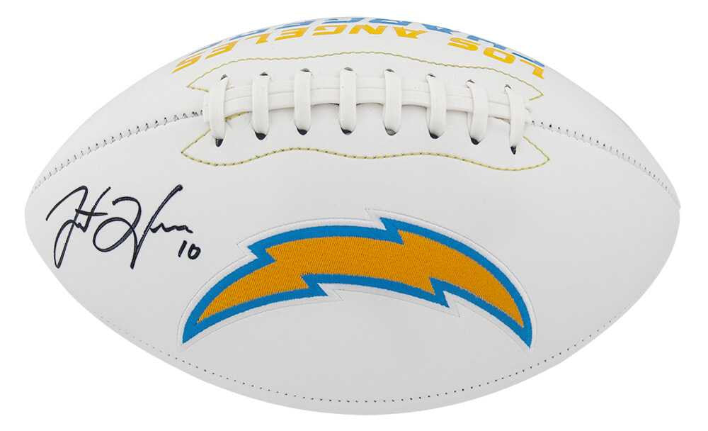 Justin Herbert Signed Los Angeles Chargers Jarden White Logo Football – Fanatics