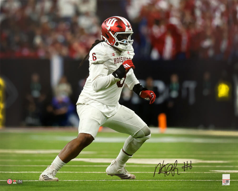 Mikail Kamara Signed Indiana Hoosiers Football Action 16x20 Photo
