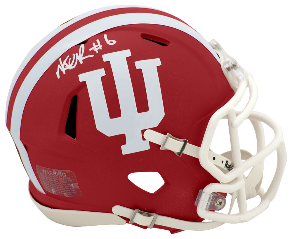 Mikail Kamara Signed Indiana Hoosiers Riddell Speed Mini Helmet