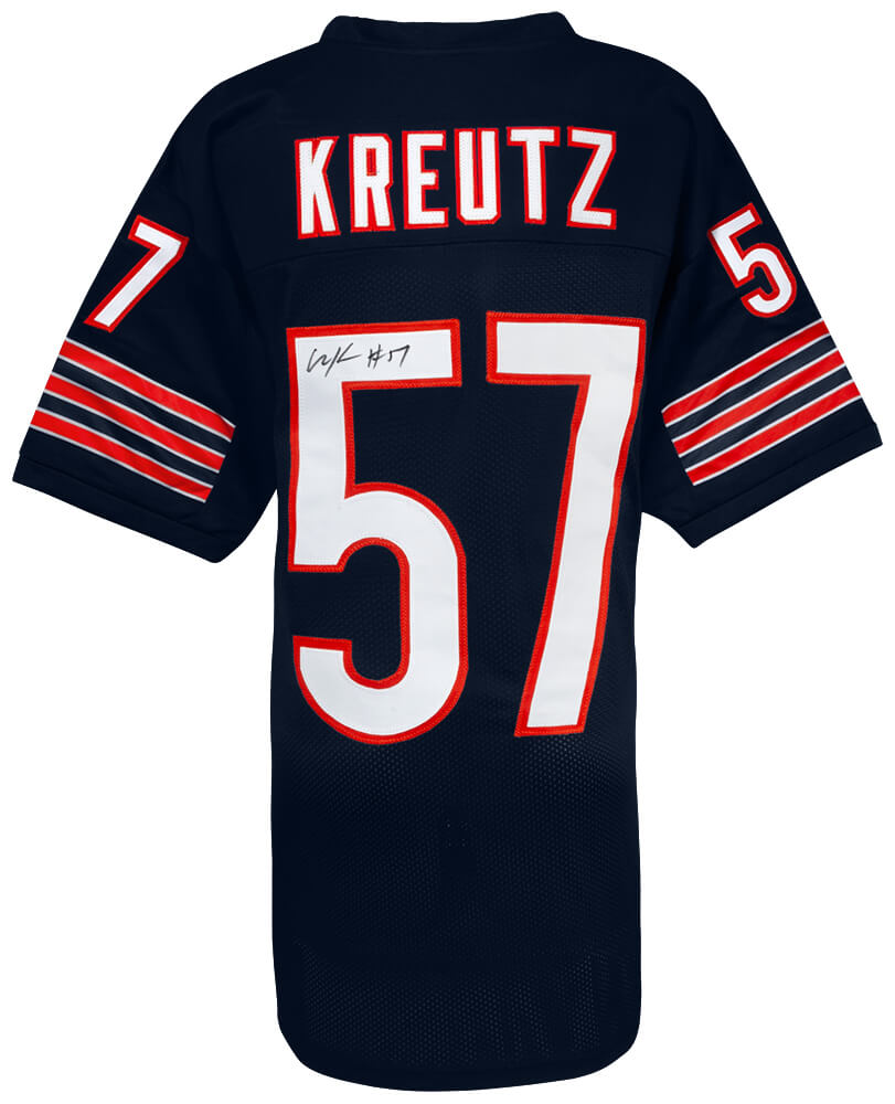 Olin Kreutz Signed Navy Custom Football Jersey