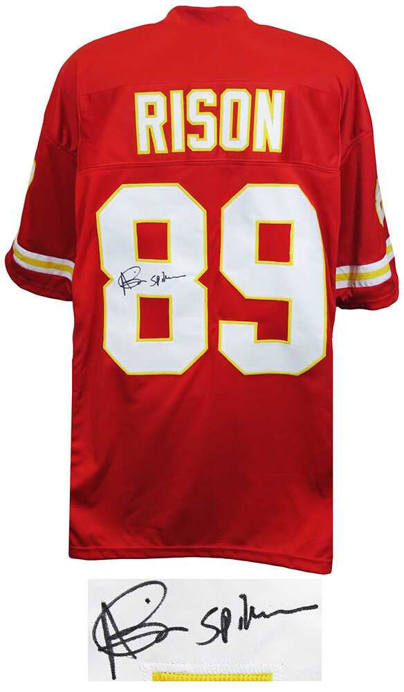 Andre Rison Autographed Kansas City Chiefs Red Custom Jersey “Spiderman” – Schwartz Authenticated