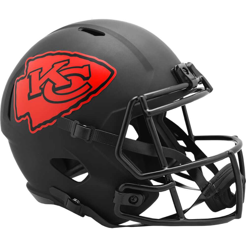 Kansas City Chiefs Eclipse Black Matte Riddell Full Size Replica Speed Helmet