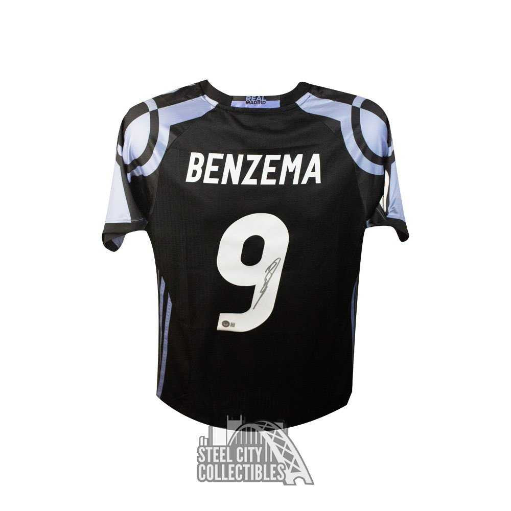 Karim Benzema Autographed Real Madrid Black Adidas Soccer Jersey - BAS COA