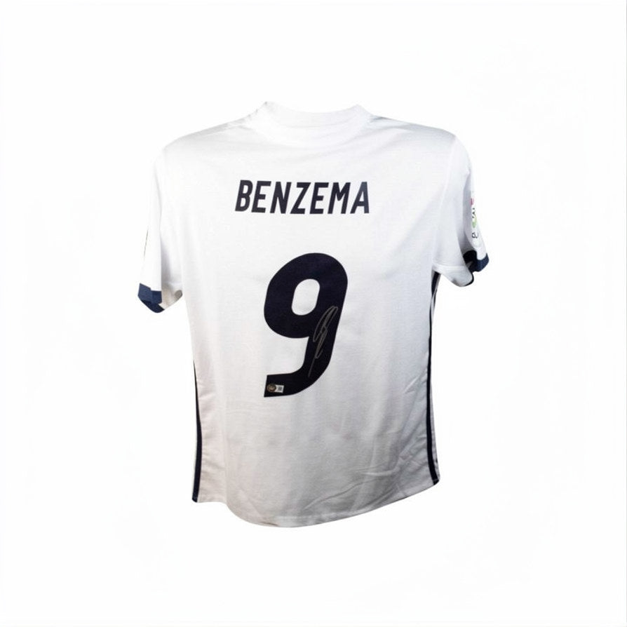 Karim Benzema Autographed Real Madrid White Adidas Soccer Jersey - BAS COA