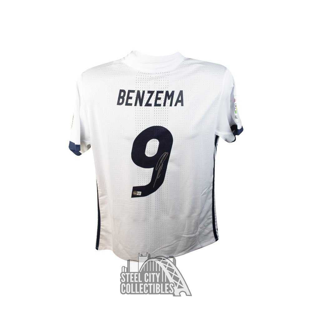 Karim Benzema Autographed Real Madrid White Adidas Soccer Jersey - BAS COA