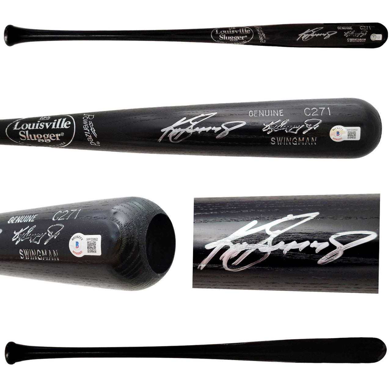 Ken Griffey Jr. Autographed Black Louisville Slugger Swingman Bat Seattle Mariners (TRISTAR COA)