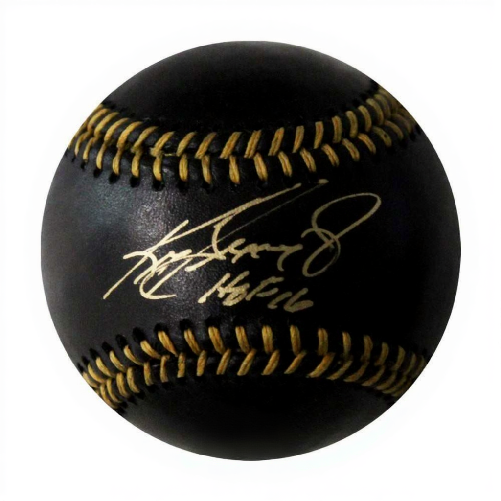 Ken Griffey Jr. Signed Black MLB Baseball “HOF 16” – BAS COA