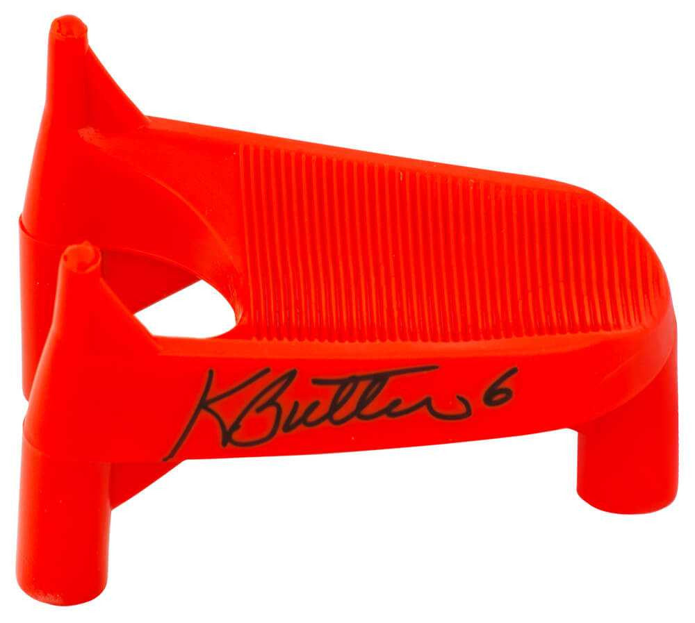 Kevin Butler Signed Pro Down Orange Football Kicking Tee - Schwartz Authenticated