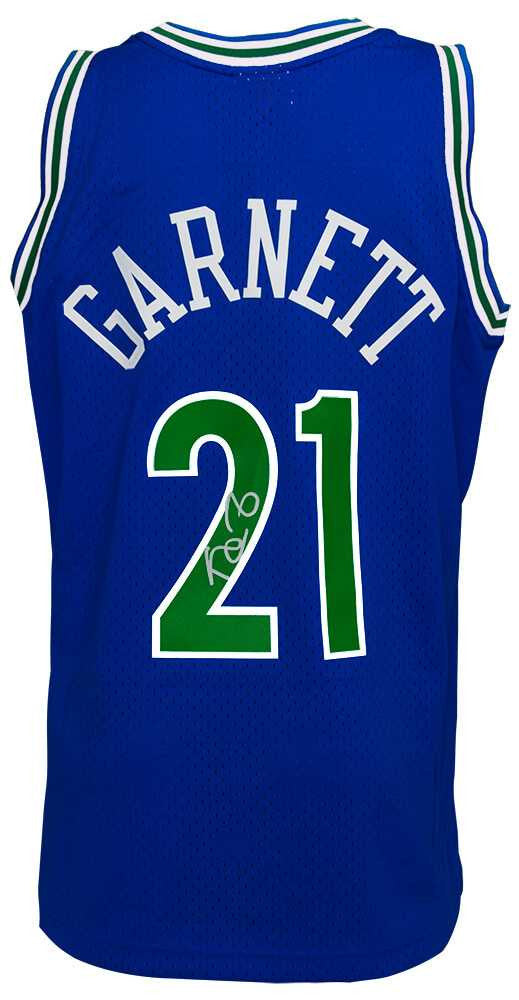 Kevin Garnett Signed Minnesota Timberwolves 1995 Throwback Blue Mitchell & Ness NBA Swingman Jersey - Schwartz Authenticated