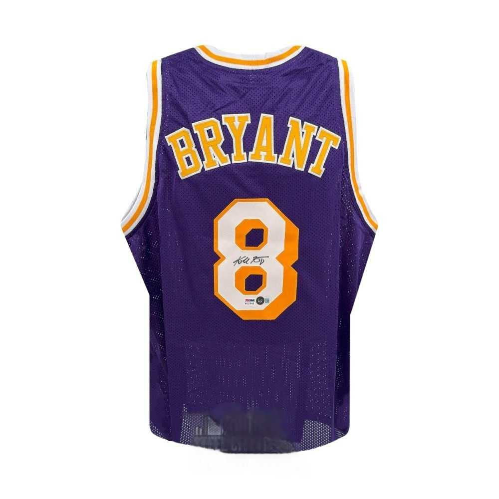 Kobe Bryant Autographed Los Angeles Lakers Purple Basketball Jersey - BAS LOA