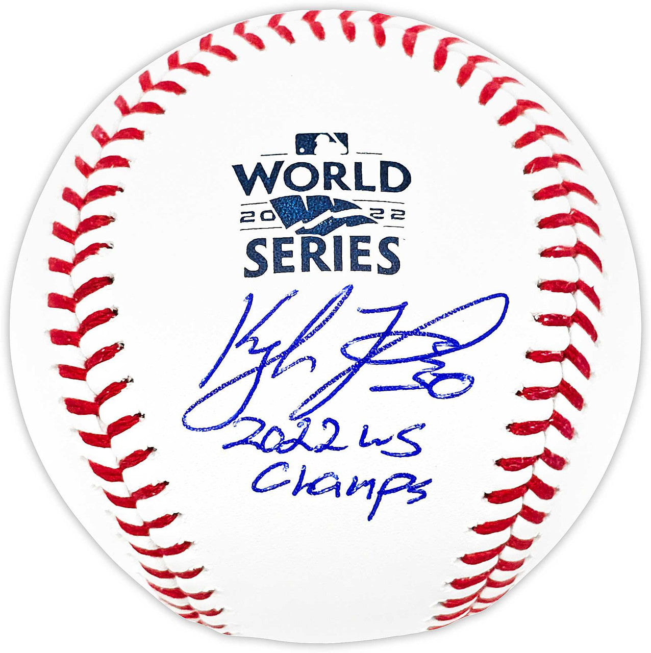 Kyle Tucker Autographed Official 2022 World Series Logo MLB Baseball Houston Astros "2022 WS Champs" Beckett BAS Witness