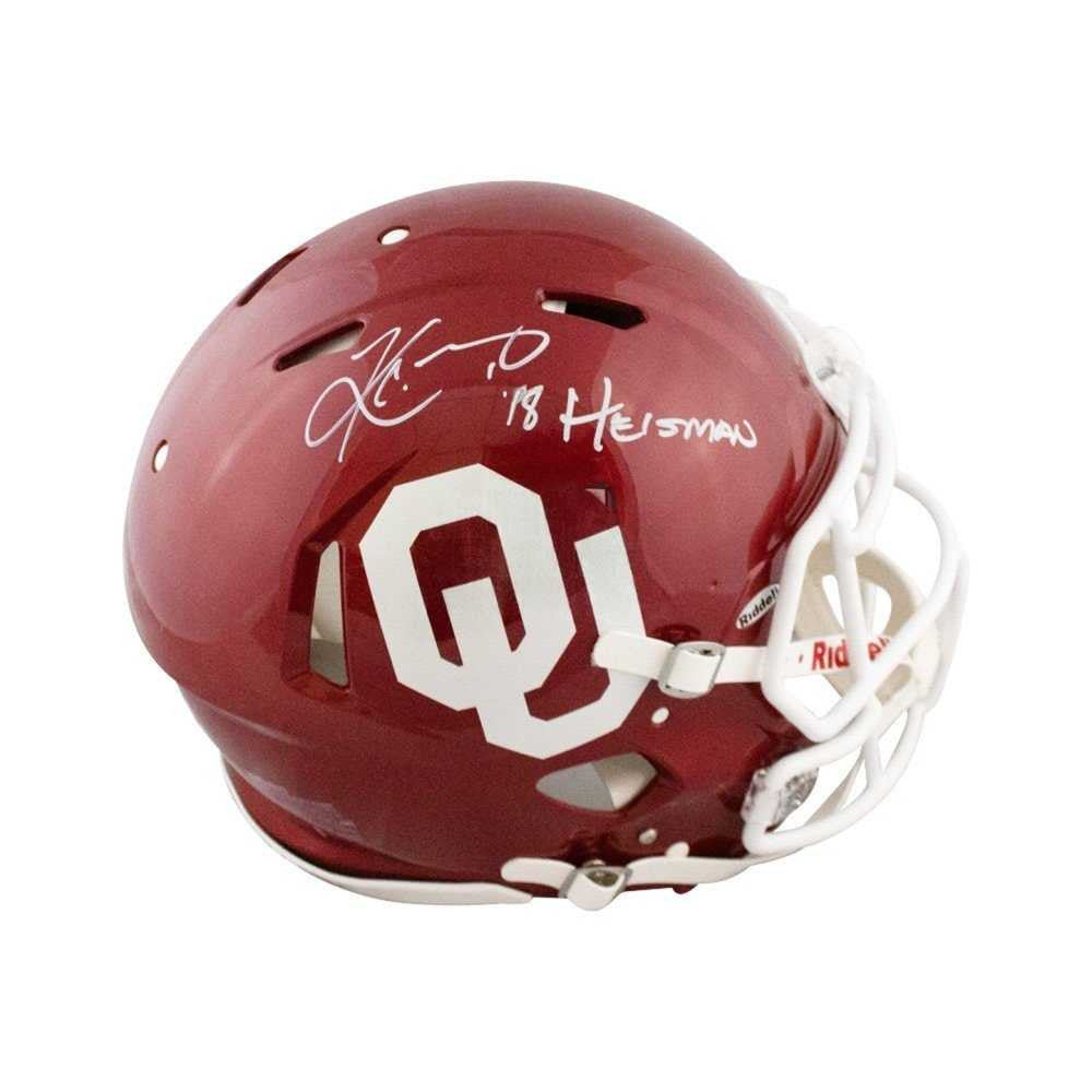 Kyler Murray 18 Heisman Autographed Oklahoma Sooners Authentic Proline Full-Size Football Helmet - BAS COA