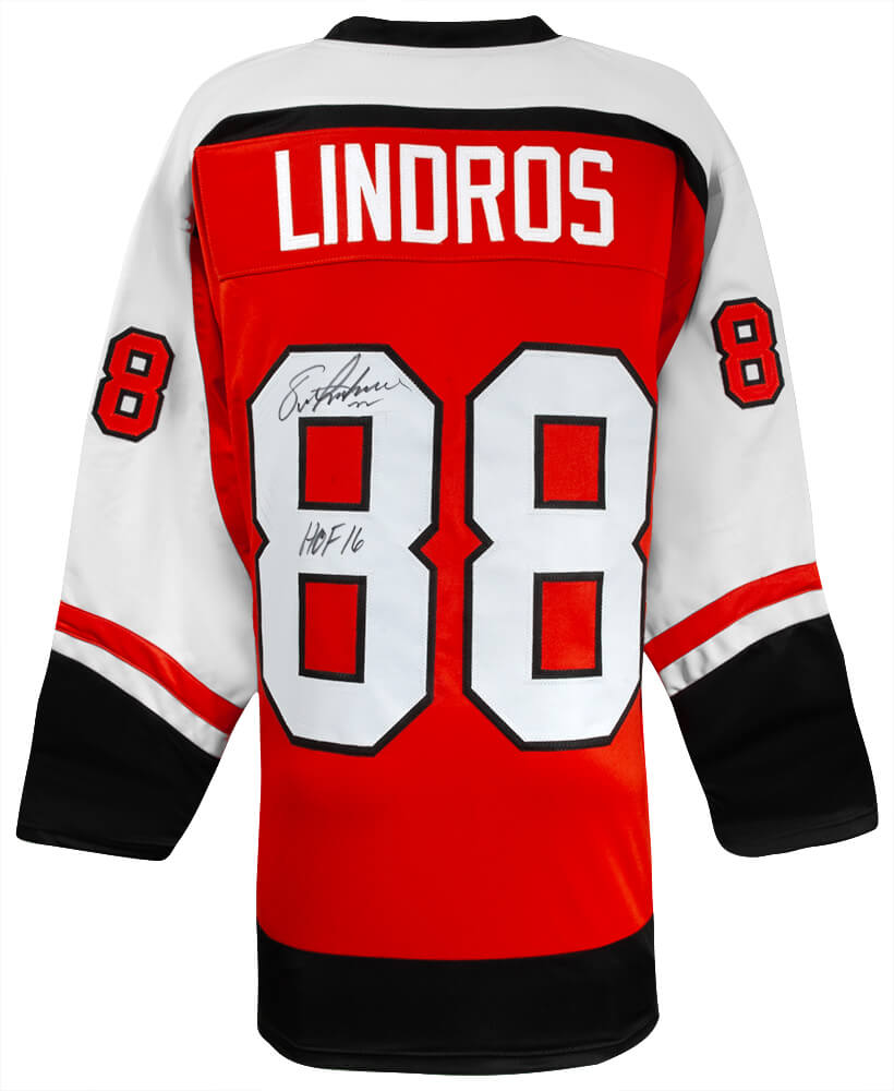 Philadelphia Flyers Eric Lindros Signed Orange Custom Hockey Jersey w/HOF'16