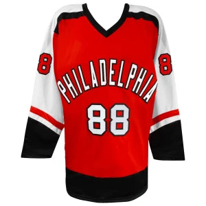 Eric Lindros Signed Flyers Orange Custom Jersey Schwartz Authenticated