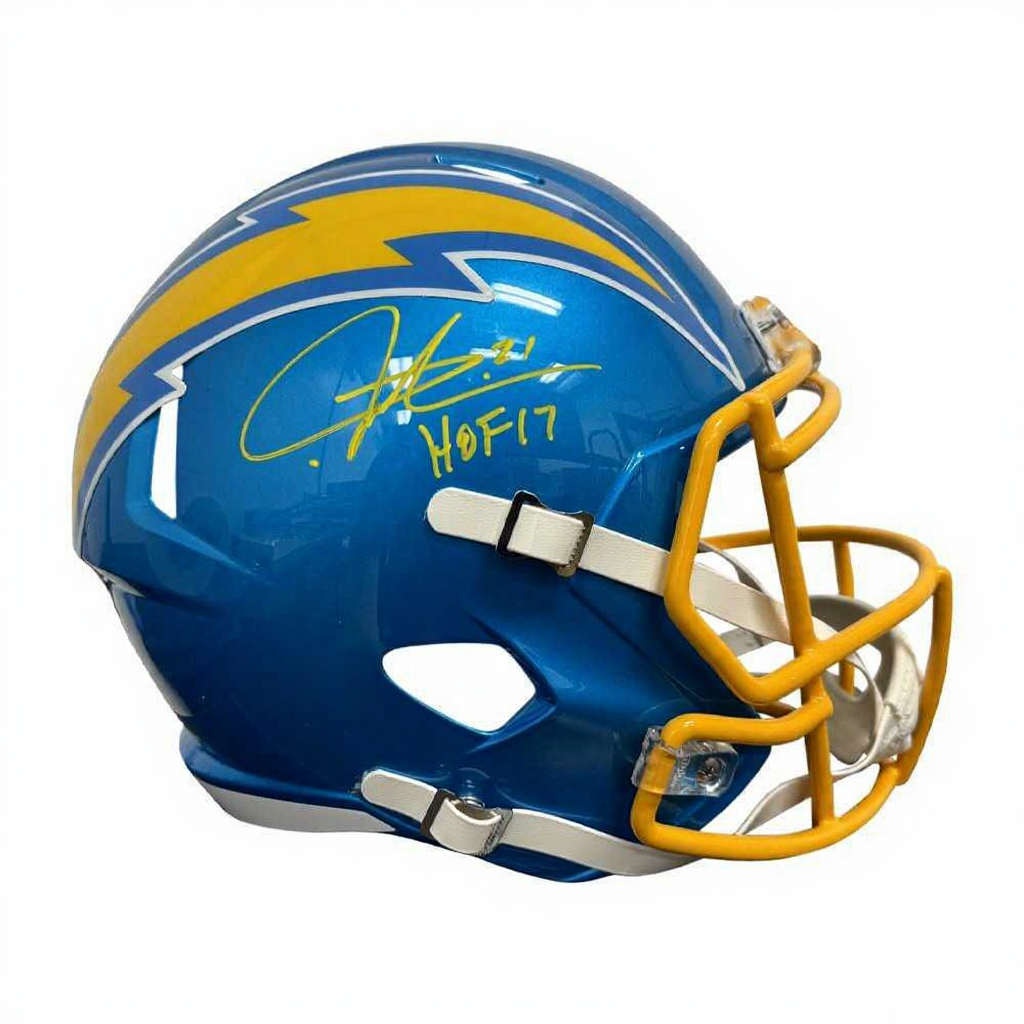 LaDainian Tomlinson HOF 17 Autographed San Diego Flash Replica Full-Size Football Helmet - BAS