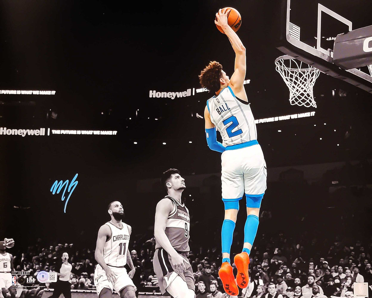 LaMelo Ball Autographed 16x20 Photo Charlotte Hornets Beckett BAS QR