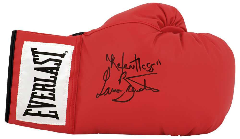 Lamon Brewster Signed Everlast Red Full Size Boxing Glove w/Relentless - Schwartz Authenticated