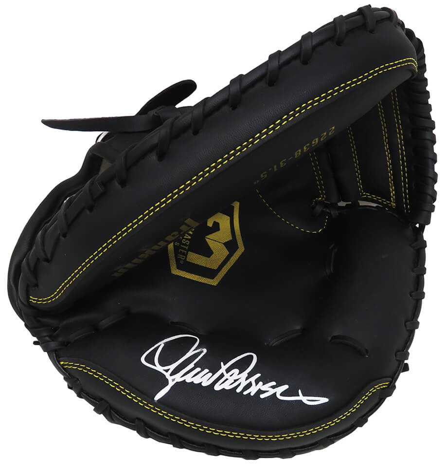 Lance Parrish Signed Franklin Black Baseball Catchers Glove - Schwartz Authenticated